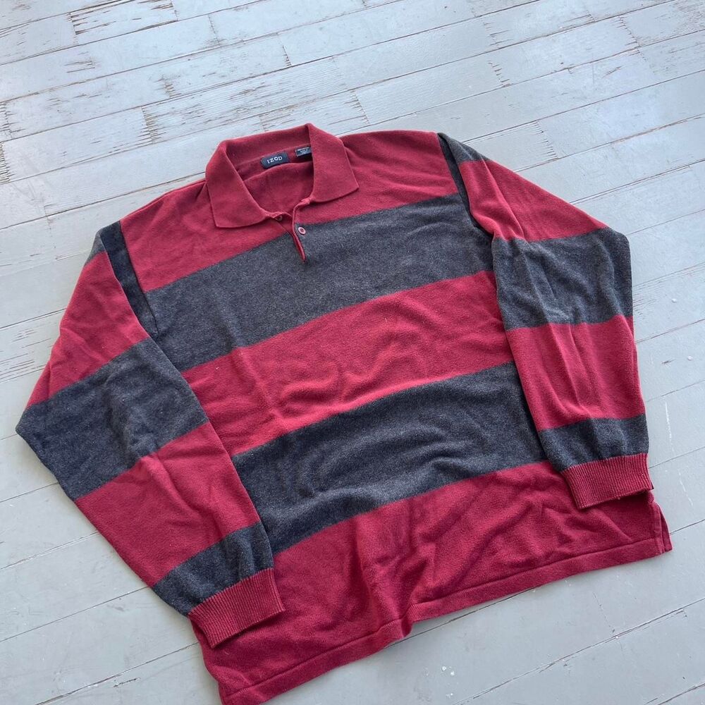 Izod old money y2k striped rugby style longsleeve